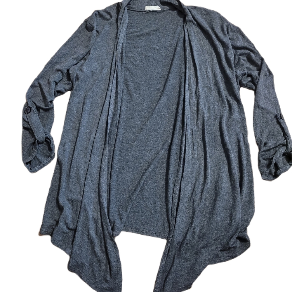 Prospect Gray Cardigan Size Large 3/4 Sleeve